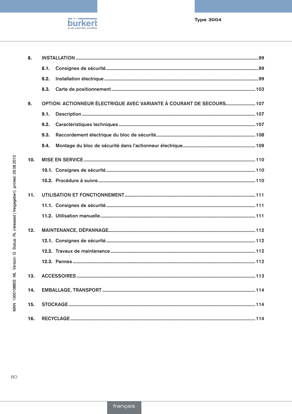 Burkert Type 3004 User Manual | Page 80 / 118