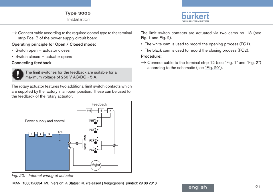 English | Burkert Type 3005 User Manual | Page 21 / 82