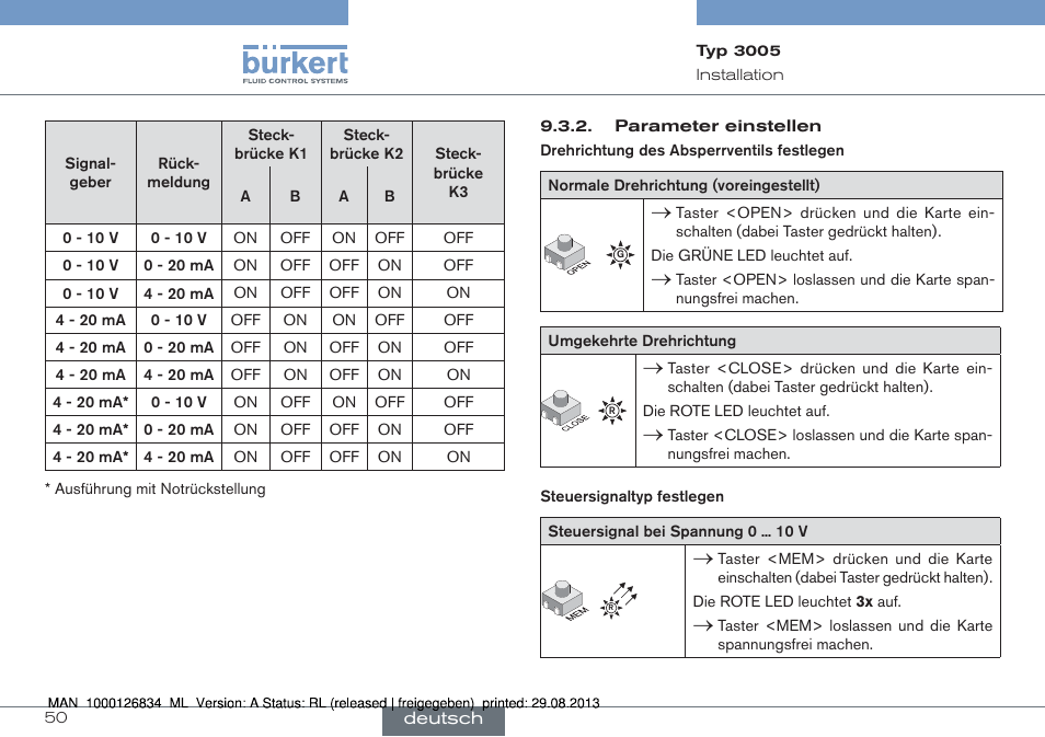 Burkert Type 3005 User Manual | Page 50 / 82