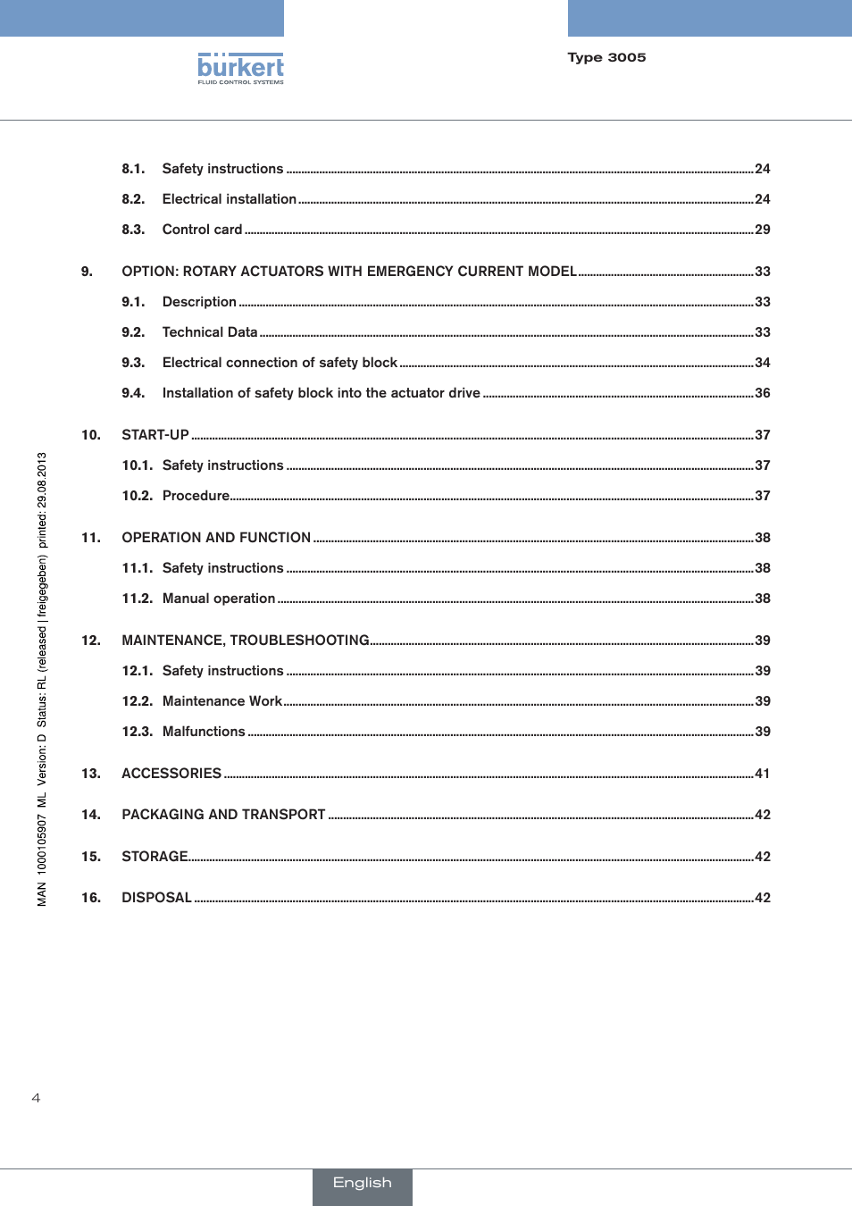 Burkert Type 3005 User Manual | Page 4 / 124