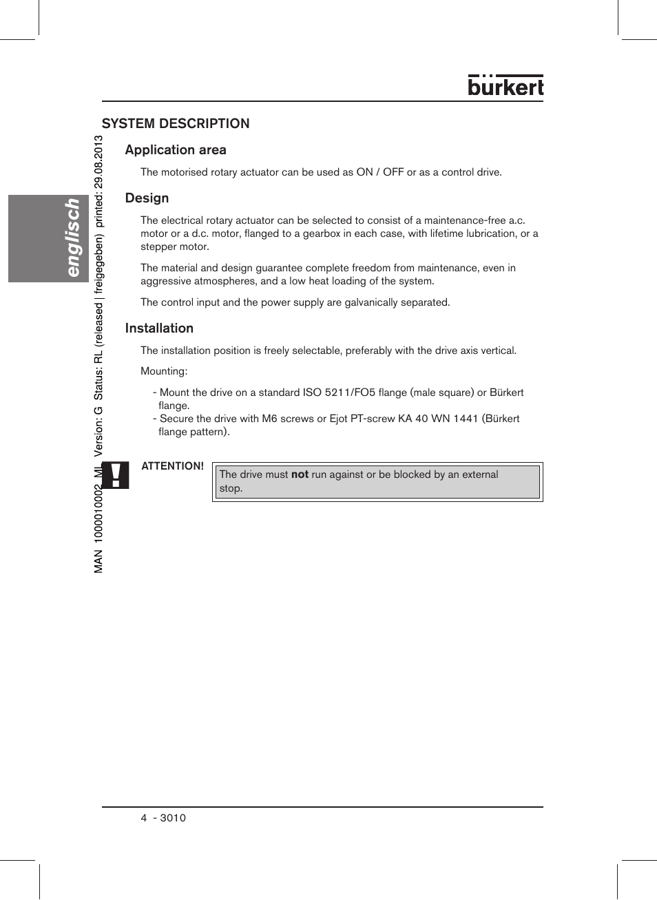 Englisch | Burkert Type 3010 User Manual | Page 6 / 34