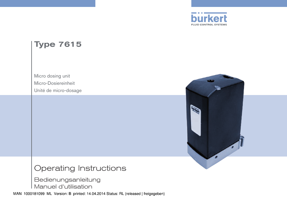 Burkert Type 7615 User Manual | 40 pages