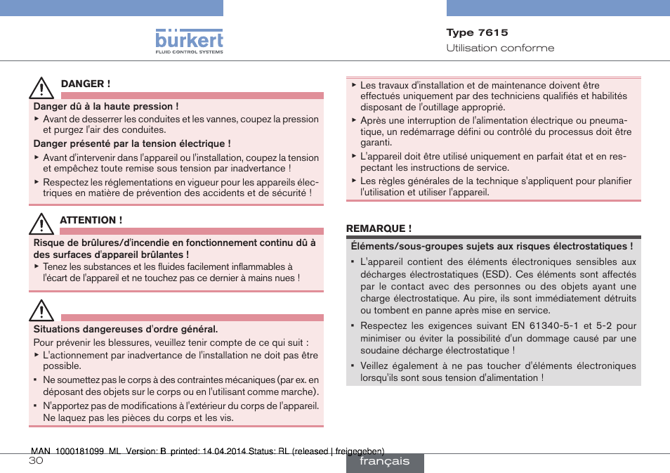 Burkert Type 7615 User Manual | Page 30 / 40