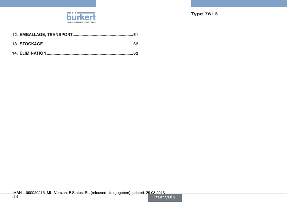 Burkert Type 7616 User Manual | Page 44 / 62