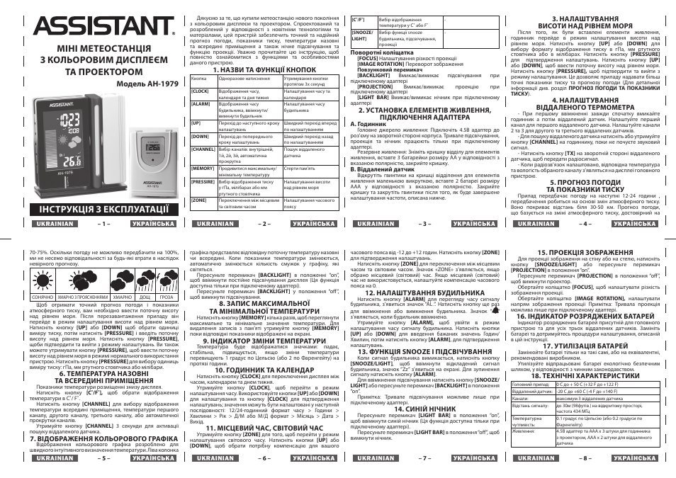 Інструкція з експлуатації, Модель ah-1979 | ASSISTANT AH-1979 User Manual | Page 4 / 4