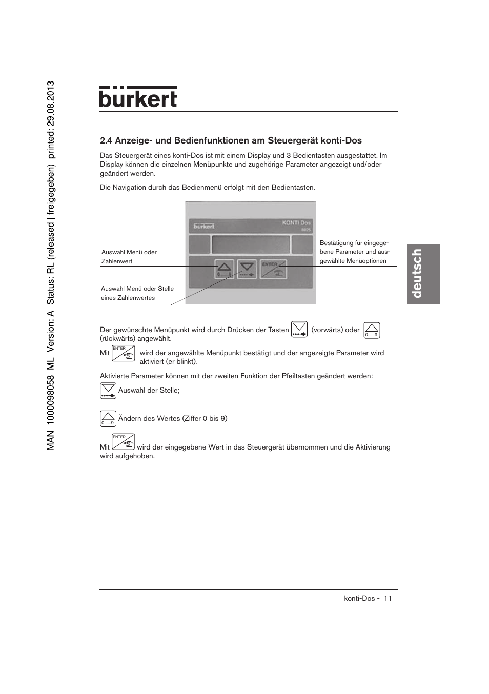 Deutsch | Burkert Type 7880 User Manual | Page 11 / 60