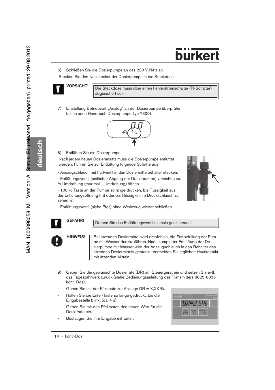Deutsch, Dr=2,5 | Burkert Type 7880 User Manual | Page 14 / 60