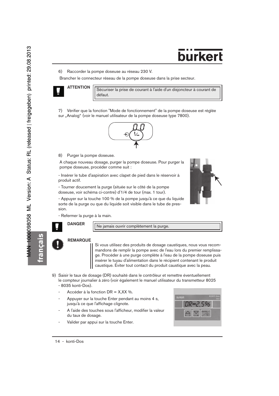 Français, Dr=2,5 | Burkert Type 7880 User Manual | Page 54 / 60