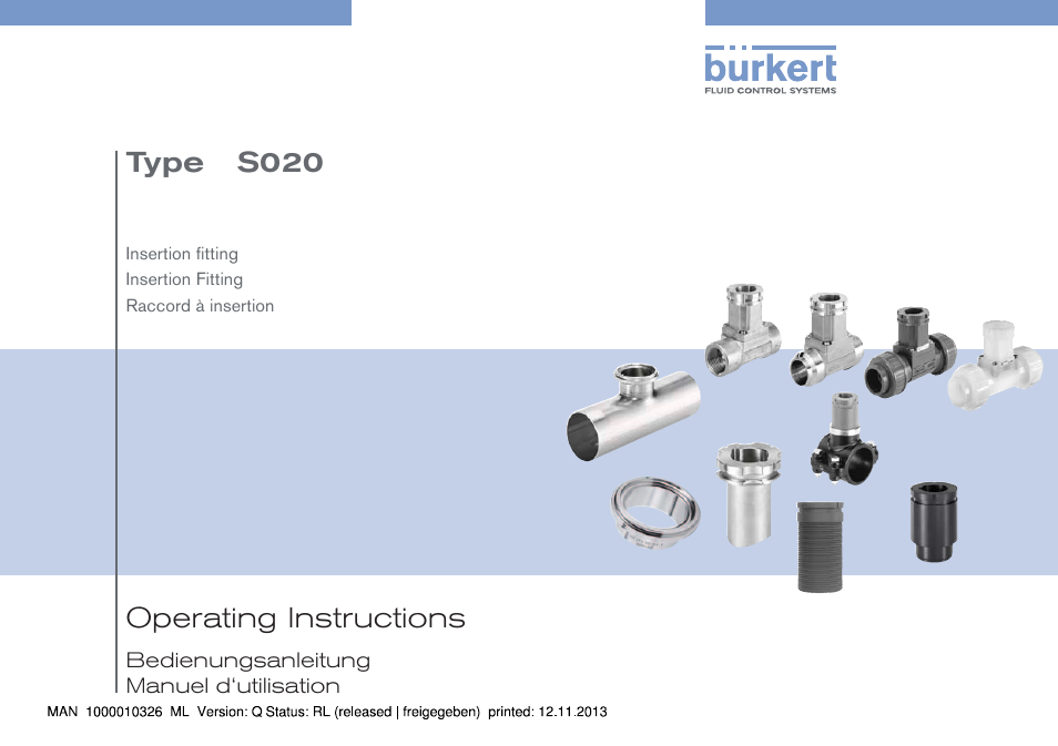 Burkert Type S020 User Manual | 130 pages