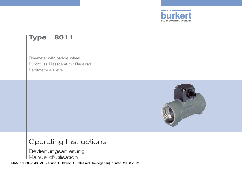 Burkert Type 8011 User Manual | 100 pages