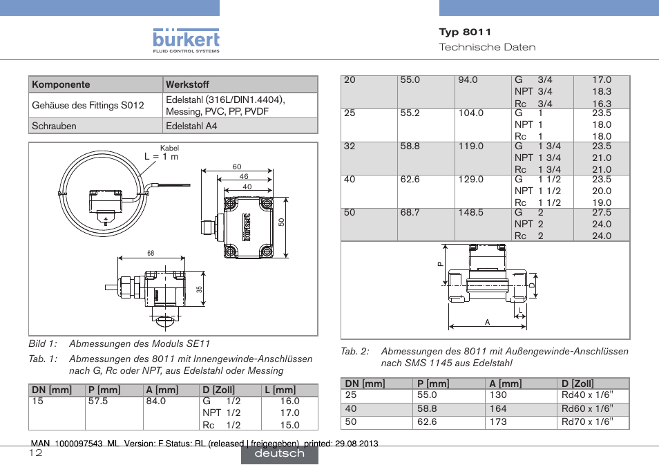 Burkert Type 8011 User Manual | Page 44 / 100