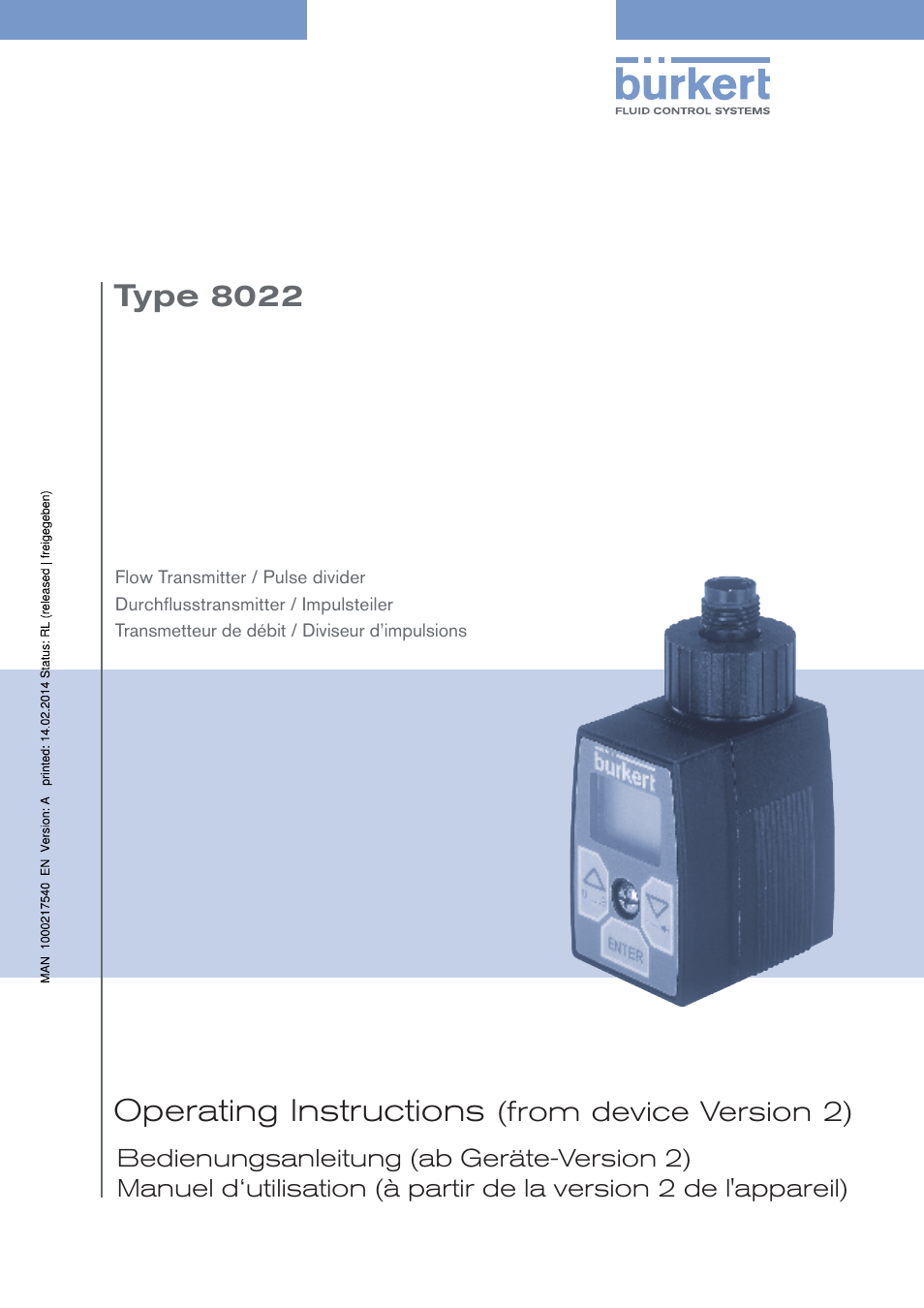 Burkert Type 8070 User Manual | 26 pages