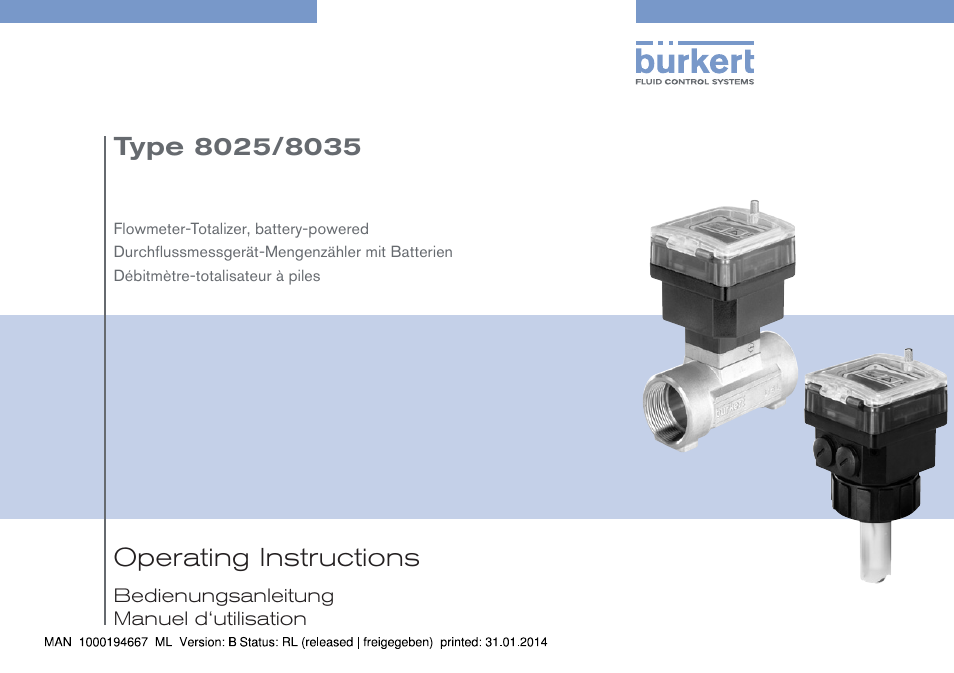 Burkert Type 8035 User Manual | 88 pages