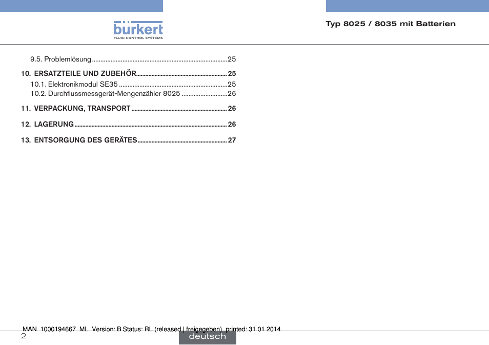 Burkert Type 8035 User Manual | Page 32 / 88