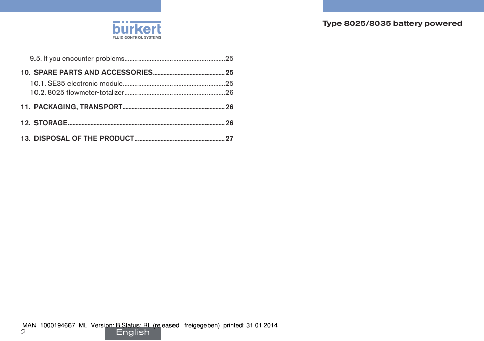 Burkert Type 8035 User Manual | Page 4 / 88