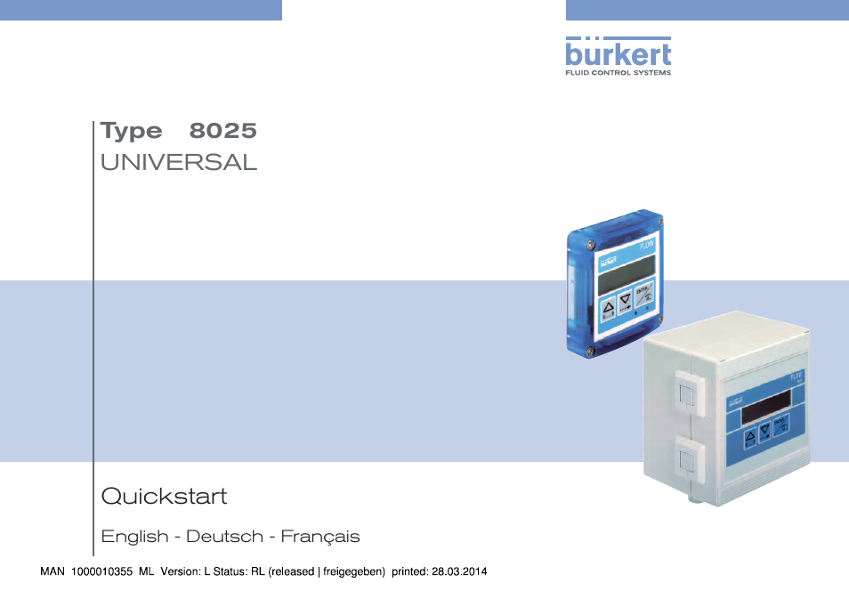 Burkert Type 8025 User Manual | 134 pages