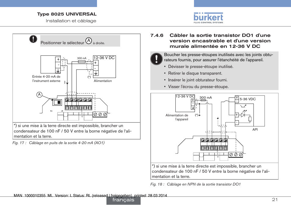 Français, Positionner▶le▶sélecteur | Burkert Type 8025 User Manual | Page 109 / 134