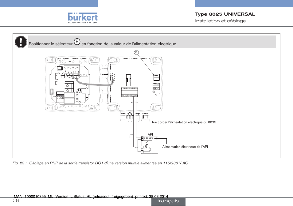 Français, T250 ma | Burkert Type 8025 User Manual | Page 114 / 134