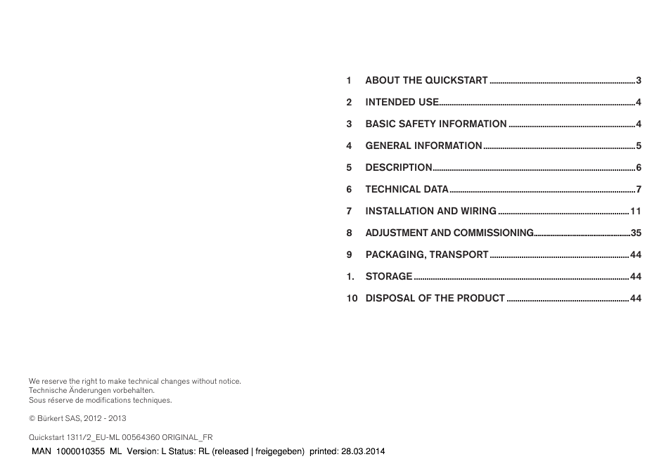 Burkert Type 8025 User Manual | Page 2 / 134