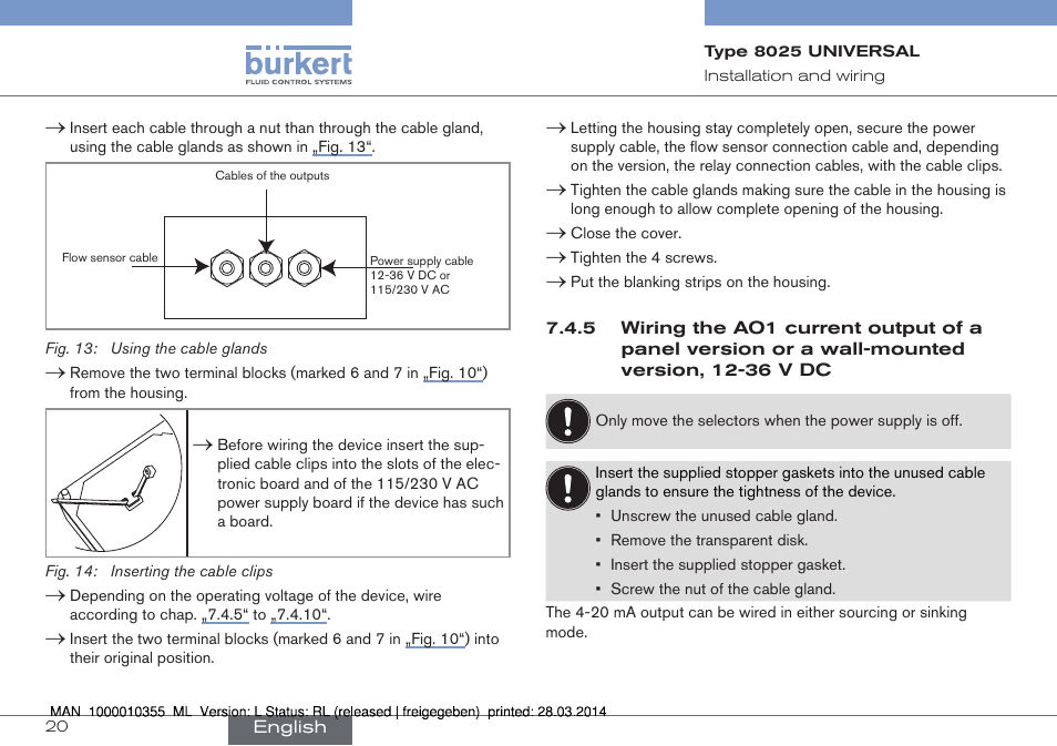 Burkert Type 8025 User Manual | Page 20 / 134