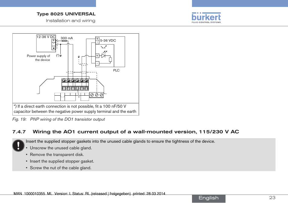English | Burkert Type 8025 User Manual | Page 23 / 134
