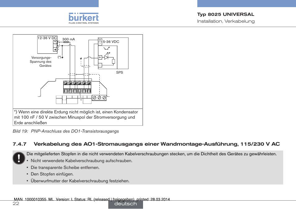 Deutsch | Burkert Type 8025 User Manual | Page 66 / 134