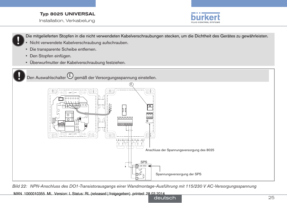 Deutsch, Gemäß▶der▶versorgungsspannung▶einstellen, Current source sink | T250 ma | Burkert Type 8025 User Manual | Page 69 / 134