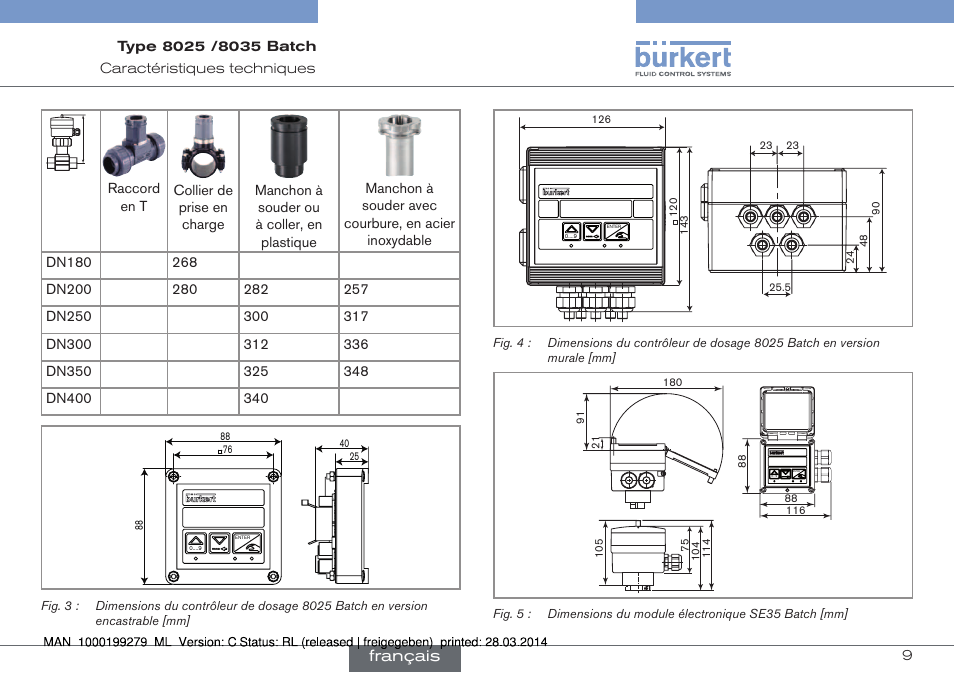 Français | Burkert Type 8035 User Manual | Page 127 / 176