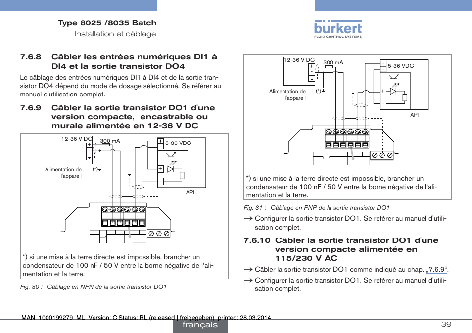 Français | Burkert Type 8035 User Manual | Page 157 / 176