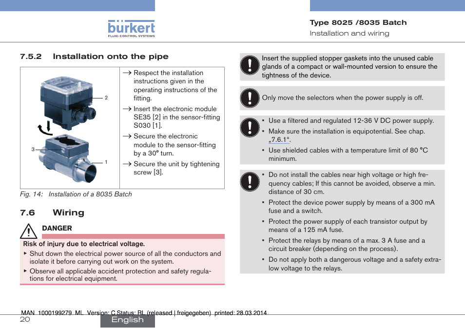 Burkert Type 8035 User Manual | Page 22 / 176