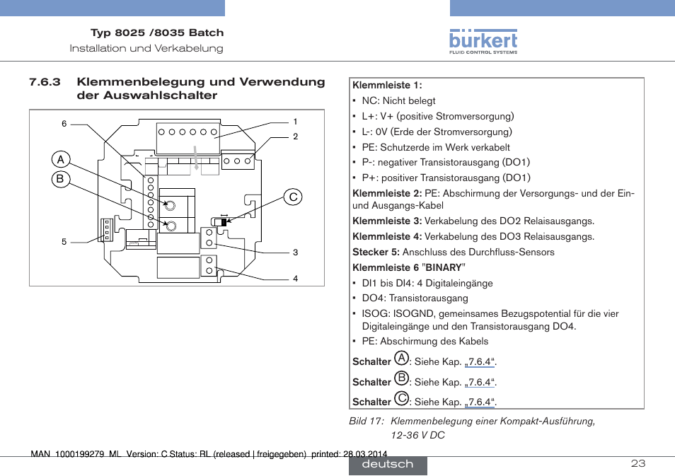 Deutsch, Siehe▶kap.▶ „7.6.4“. schalter | Burkert Type 8035 User Manual | Page 83 / 176