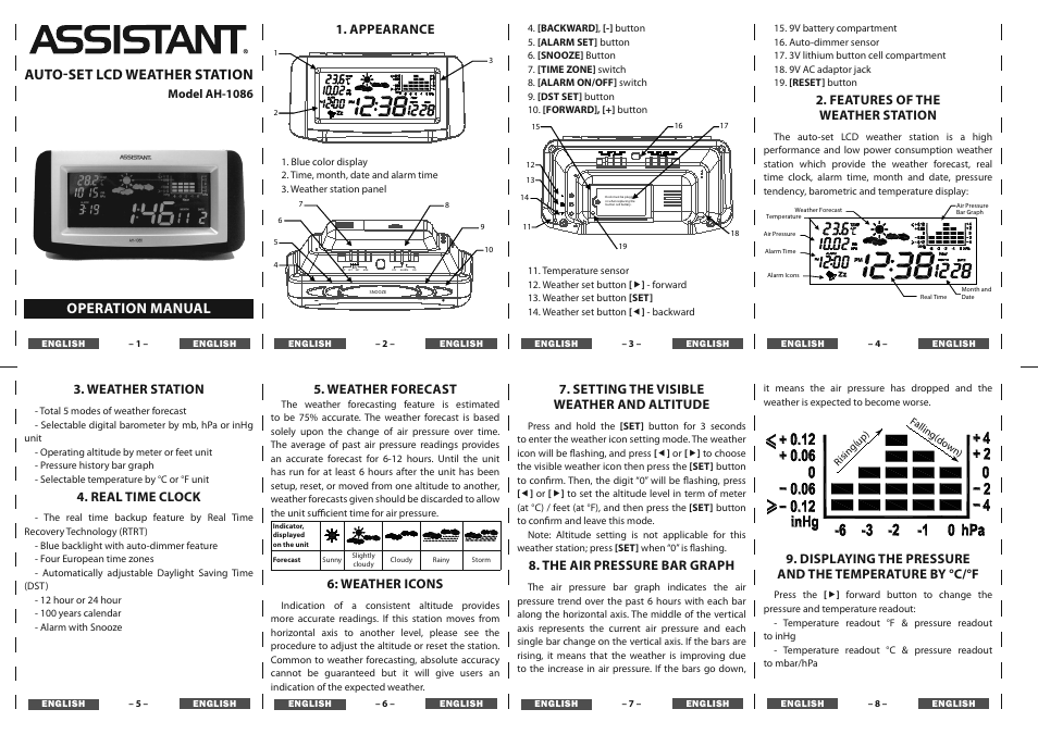 ASSISTANT AH-1086 User Manual | 8 pages