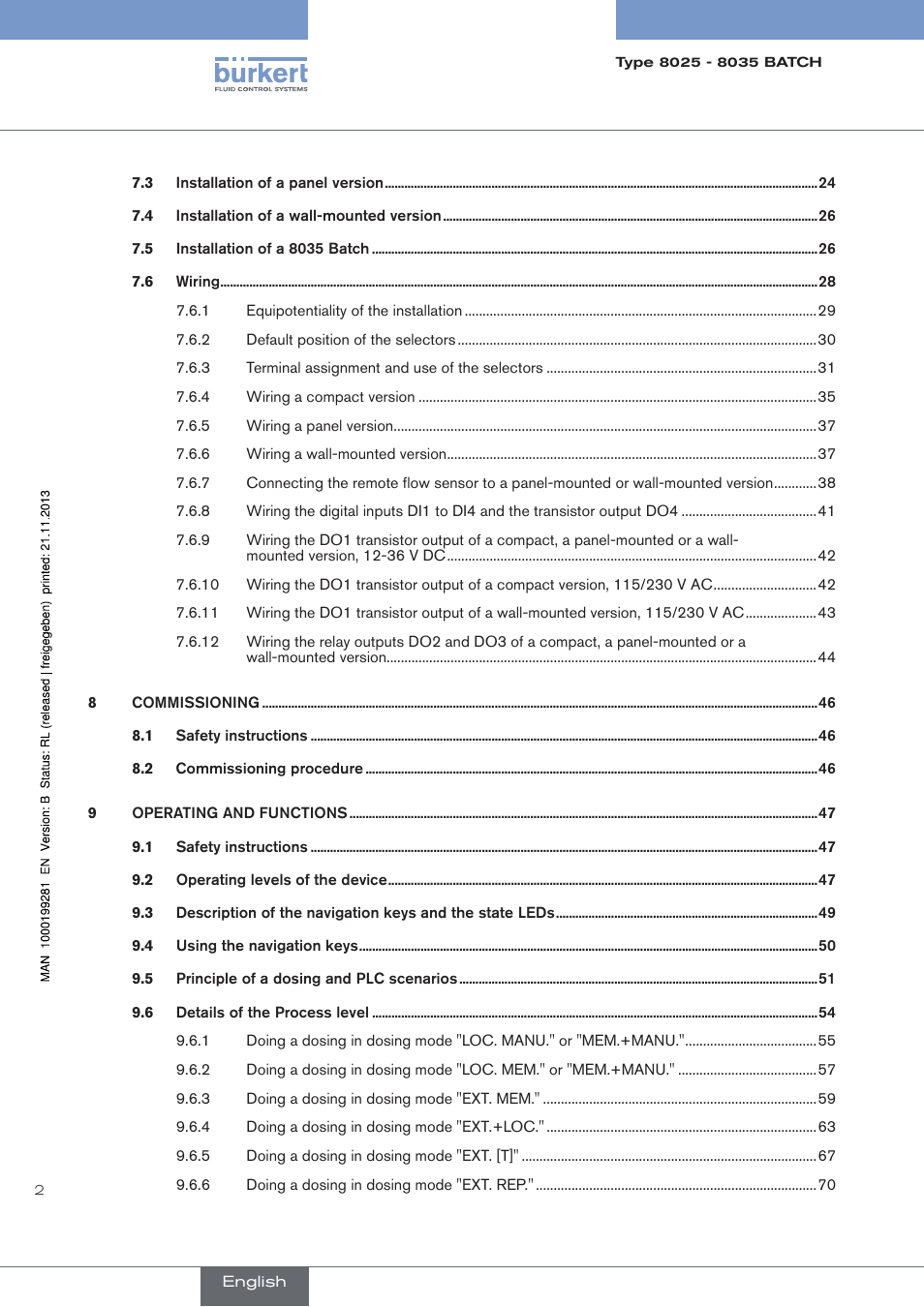 Burkert Type 8035 User Manual | Page 4 / 130