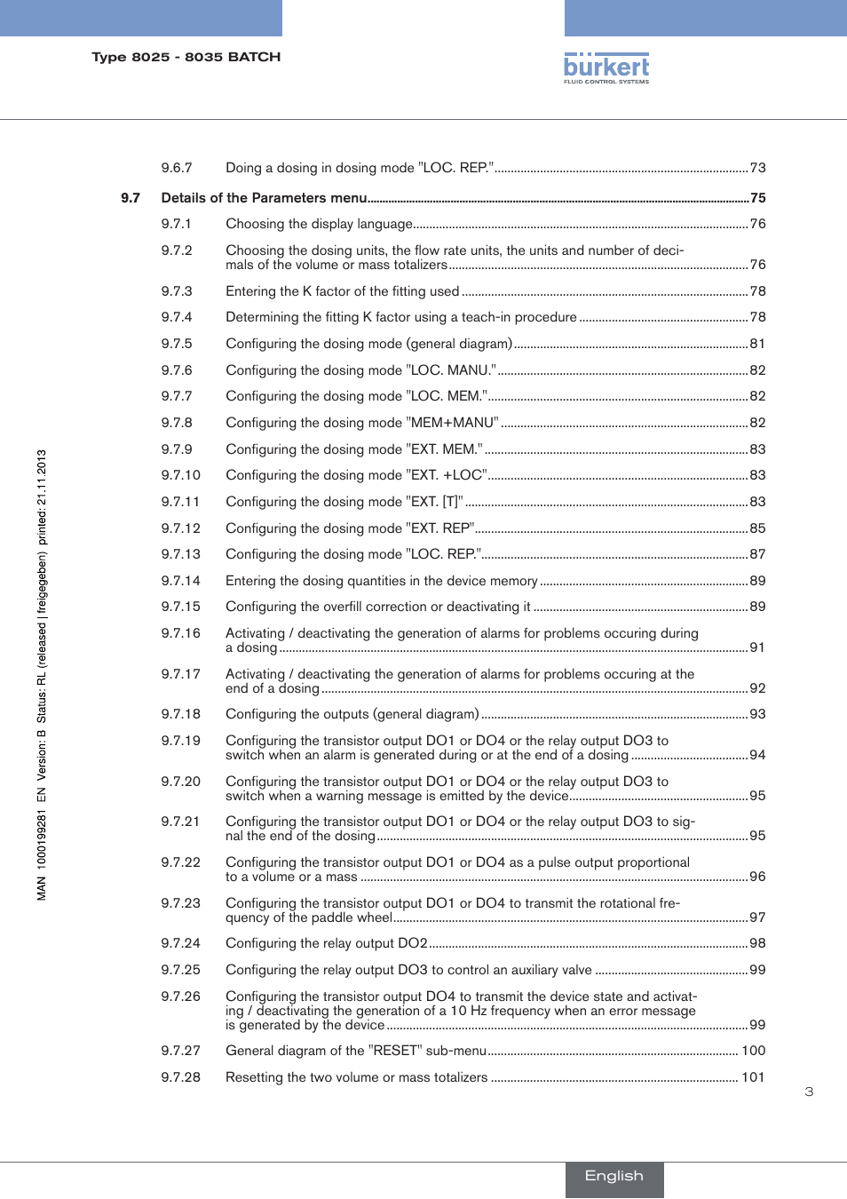 Burkert Type 8035 User Manual | Page 5 / 130