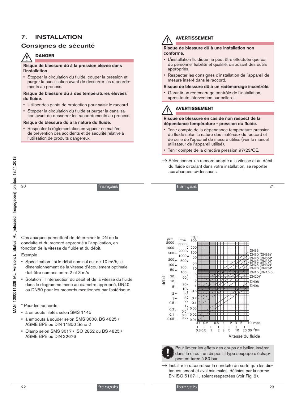 Installation consignes de sécurité | Burkert Type S030 User Manual | Page 24 / 27