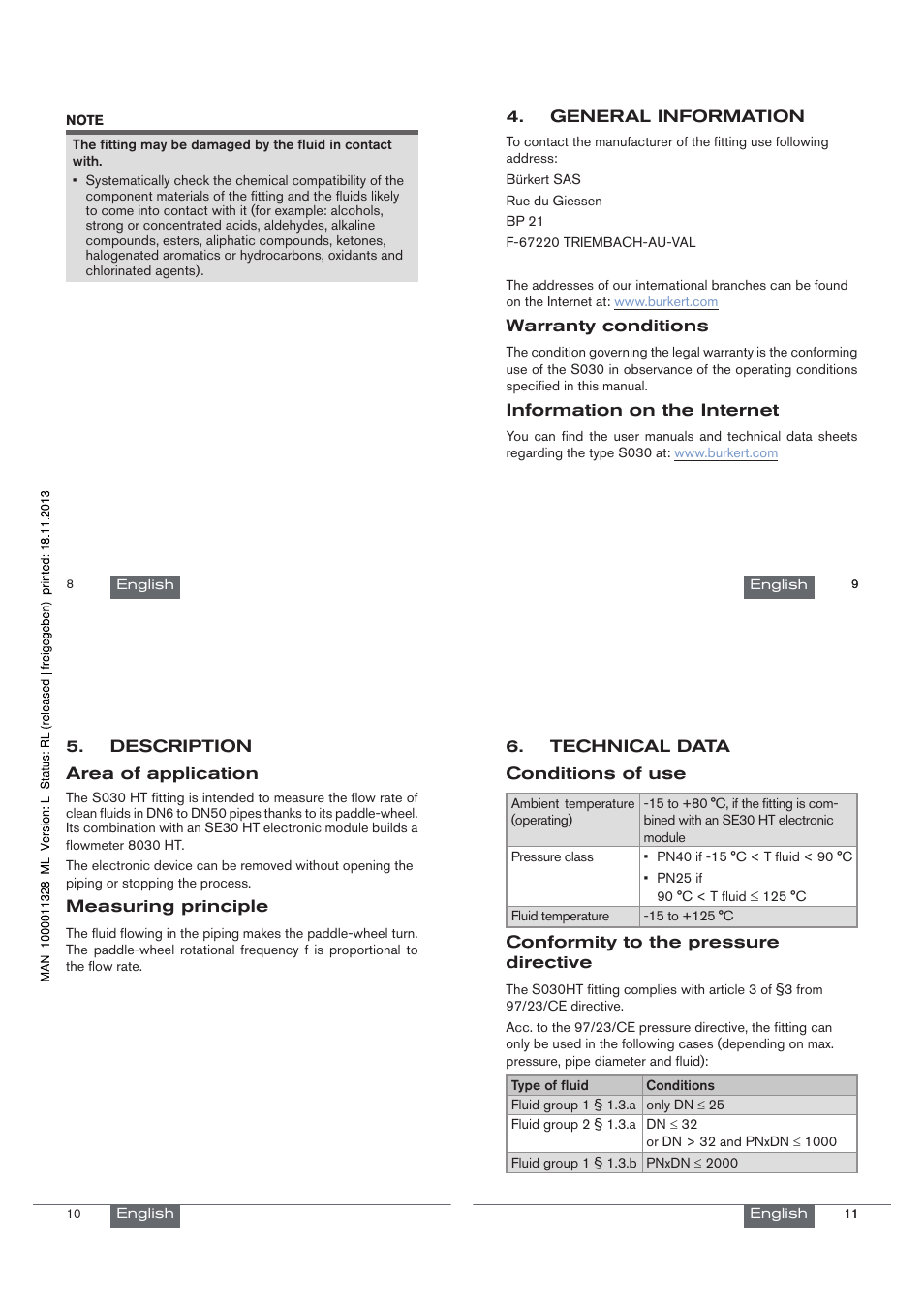 Burkert Type S030 User Manual | Page 3 / 27