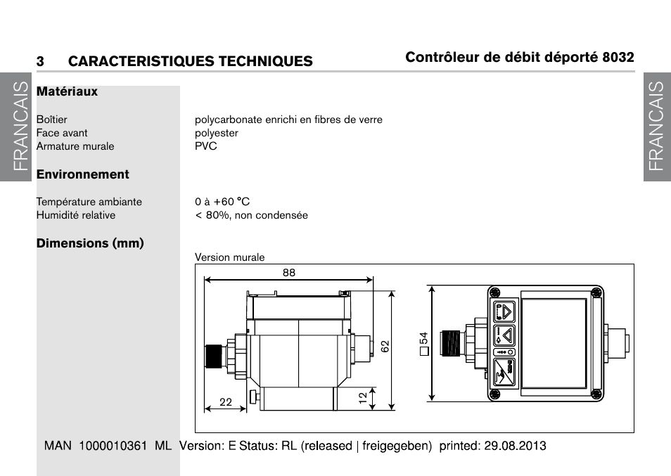 Francais | Burkert Type 8032 User Manual | Page 46 / 112