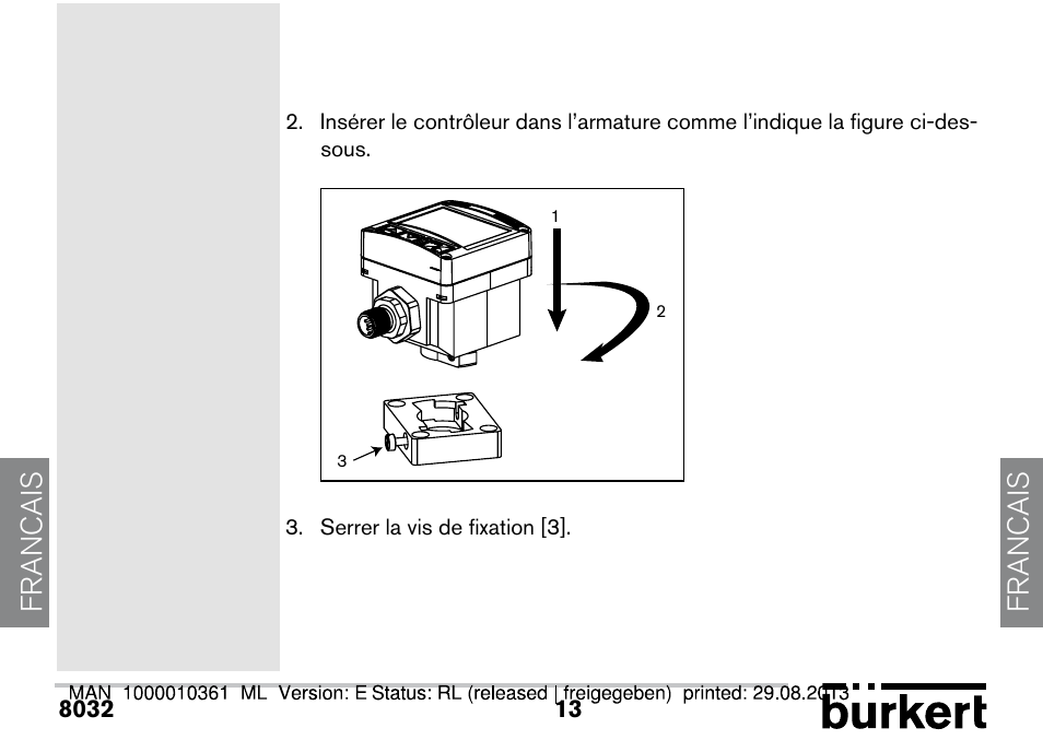 Francais | Burkert Type 8032 User Manual | Page 49 / 112