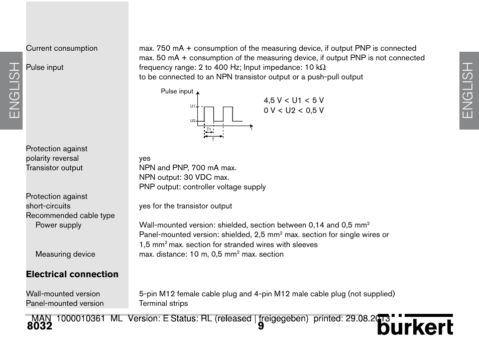 English | Burkert Type 8032 User Manual | Page 9 / 112