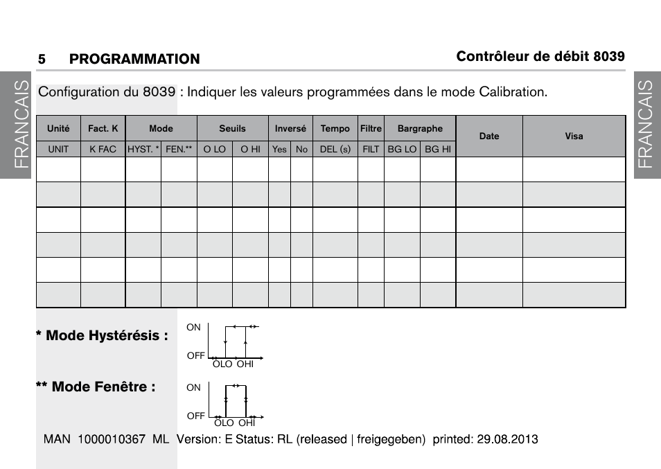 Francais | Burkert Type S039 User Manual | Page 60 / 112