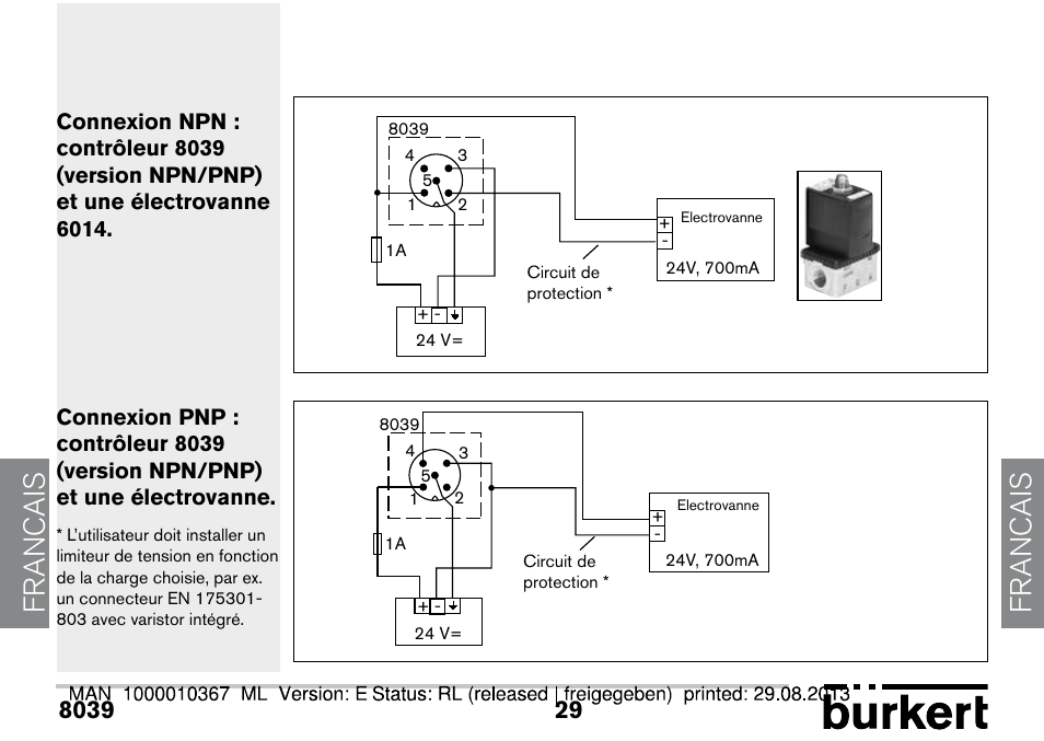 Francais | Burkert Type S039 User Manual | Page 65 / 112