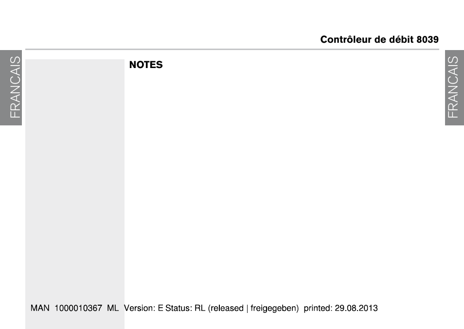 Francais | Burkert Type S039 User Manual | Page 70 / 112