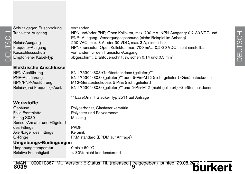 De ut sch de ut sch | Burkert Type S039 User Manual | Page 81 / 112