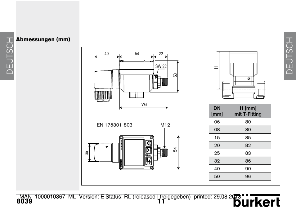 De ut sch de ut sch | Burkert Type S039 User Manual | Page 83 / 112