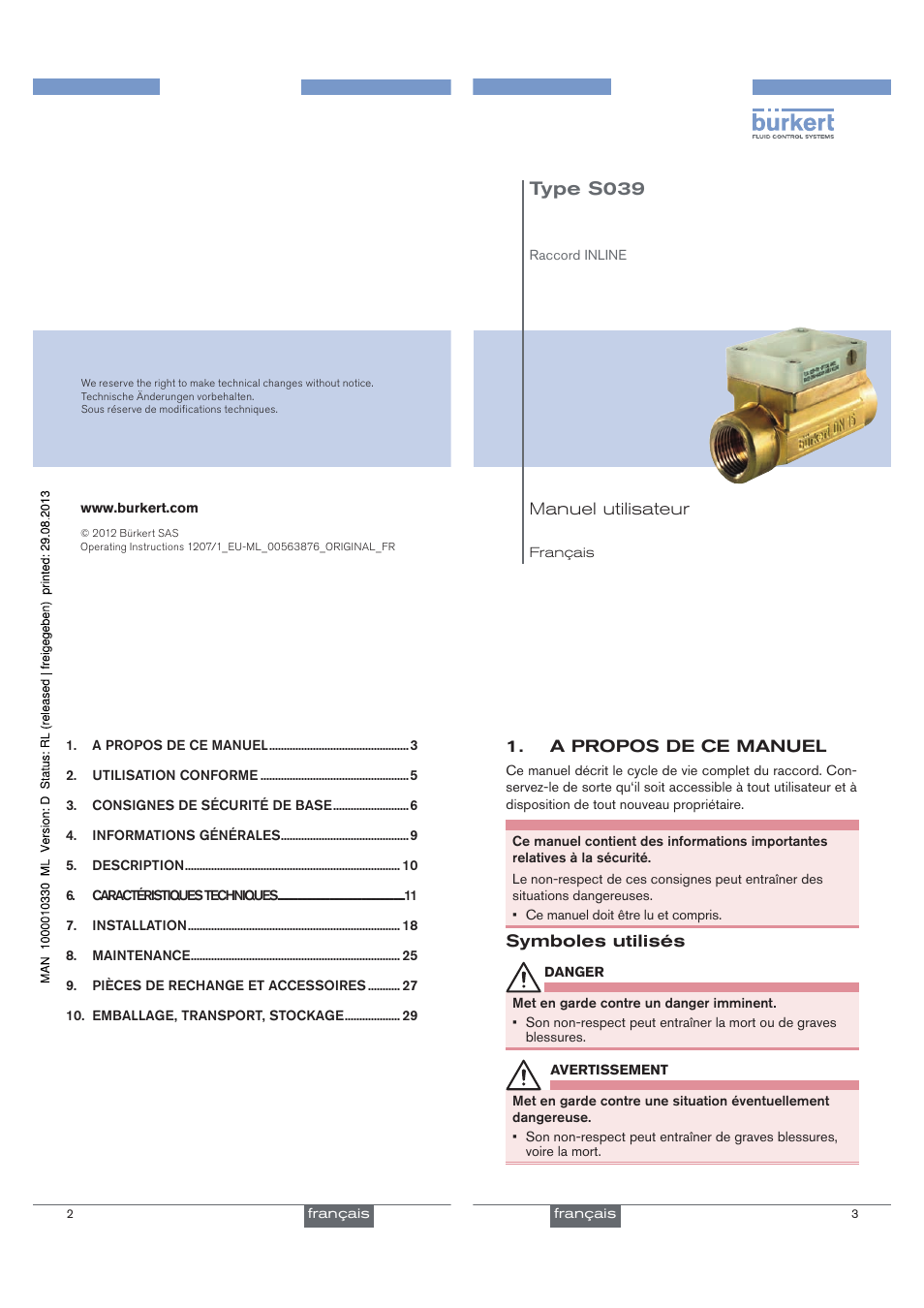 Type s039 | Burkert Type S039 User Manual | Page 17 / 24