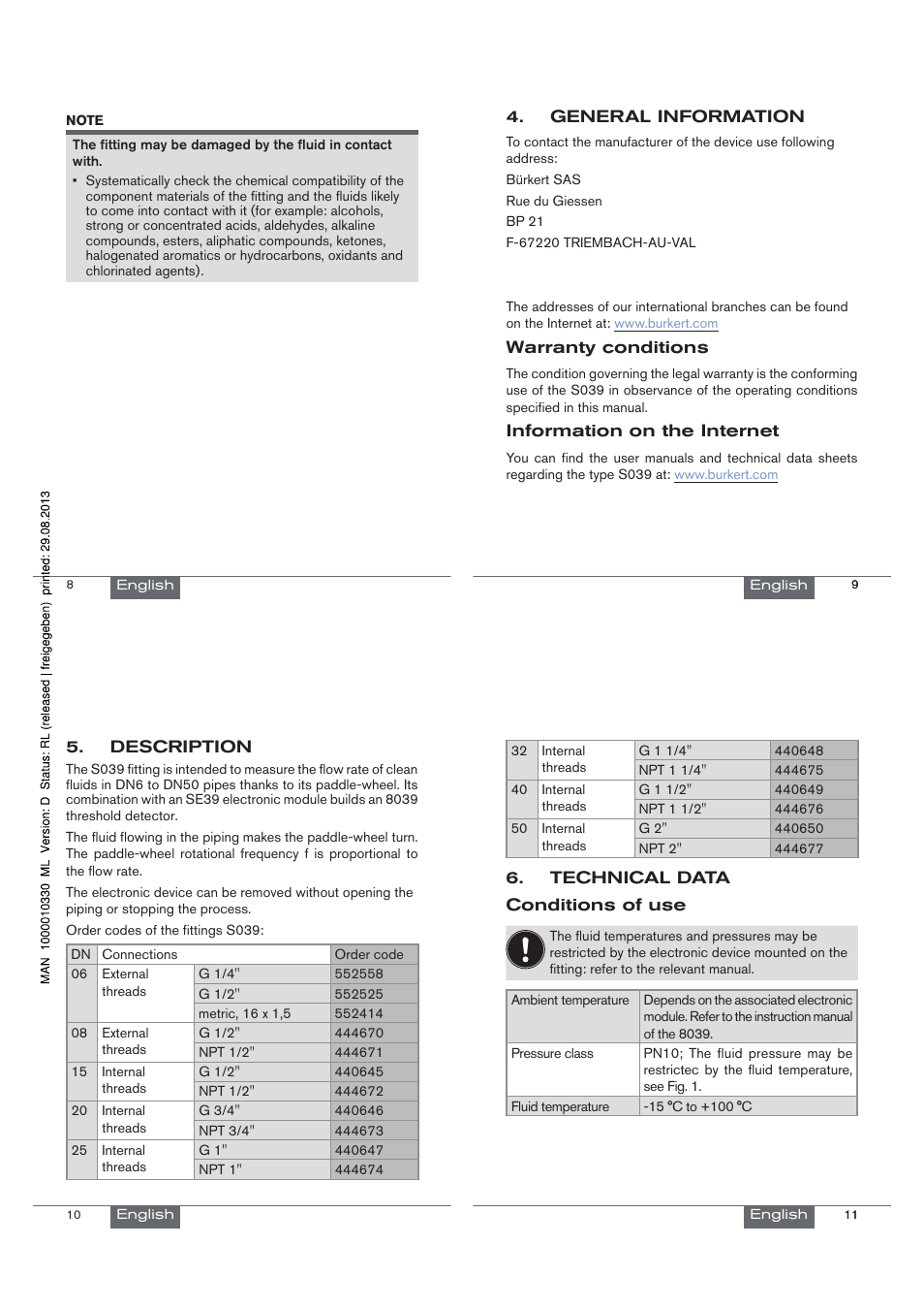 Burkert Type S039 User Manual | Page 3 / 24