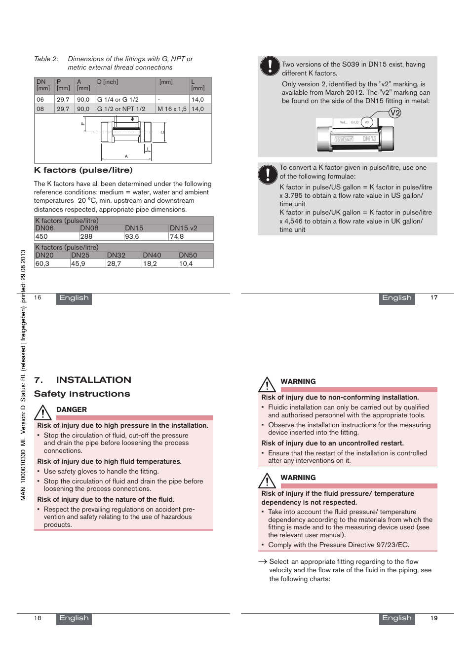 Installation safety instructions | Burkert Type S039 User Manual | Page 5 / 24