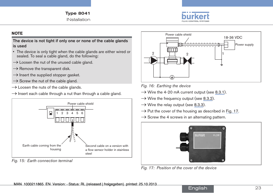 Fig. 15), Fig. 16), Fig. 16 | Burkert Type 8041 User Manual | Page 25 / 60