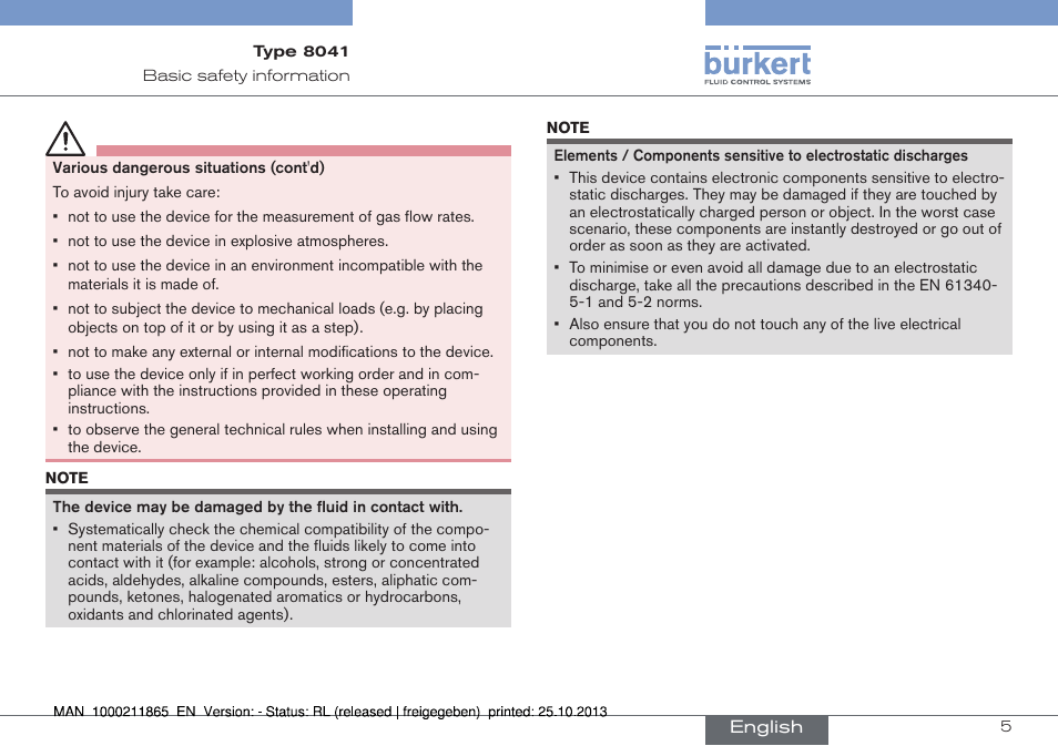 Burkert Type 8041 User Manual | Page 7 / 60