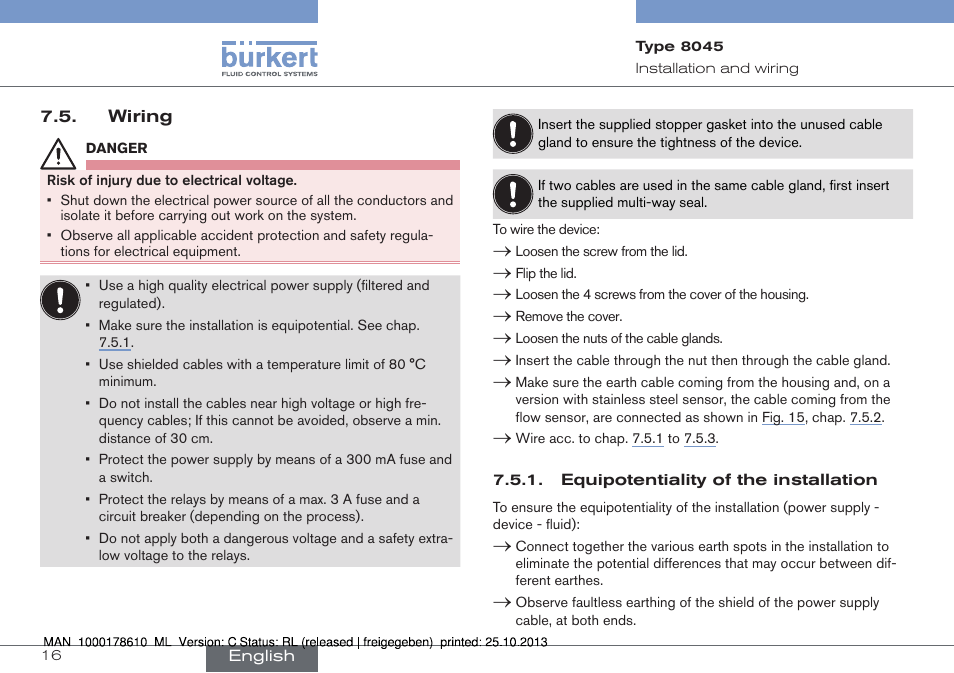 Burkert Type 8045 User Manual | Page 16 / 98